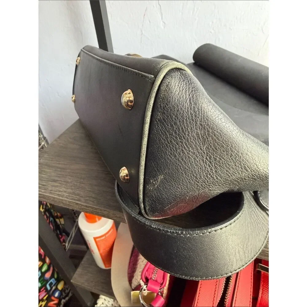 Furla Leather Satchel Handbag - Red and Black